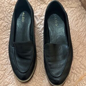 Aldo Elegant Black Leather Loafers
